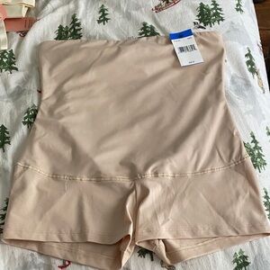 Beige High-Waisted Shapewear Shorts